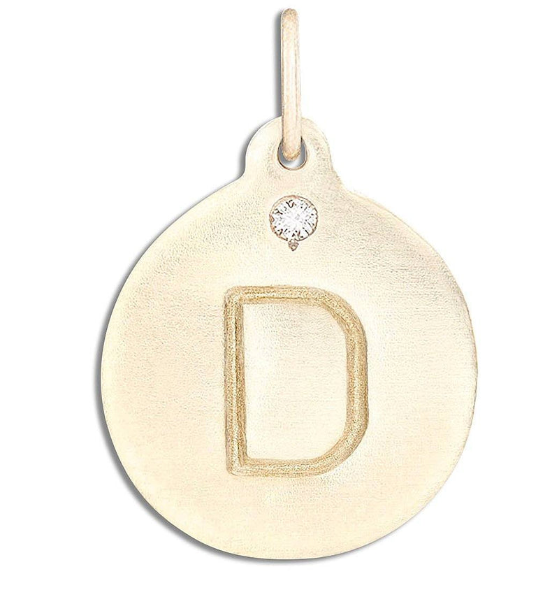 "D" Alphabet Charm 14k Yellow Gold With Diamond Jewelry For Necklaces And Bracelets From Helen Ficalora Every Letter And Initial Available