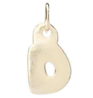 "D" Bubble Letter Charm Jewelry Helen Ficalora 14k Yellow Gold