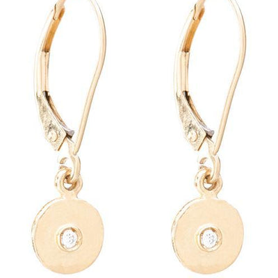 Helen Ficalora 14K Yellow Gold Drop Disc Earrings With Diamond