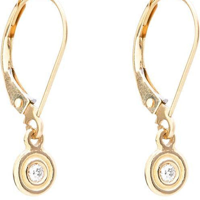 Helen Ficalora 14K Yellow Gold Dangle Hoop Earring with Diamonds