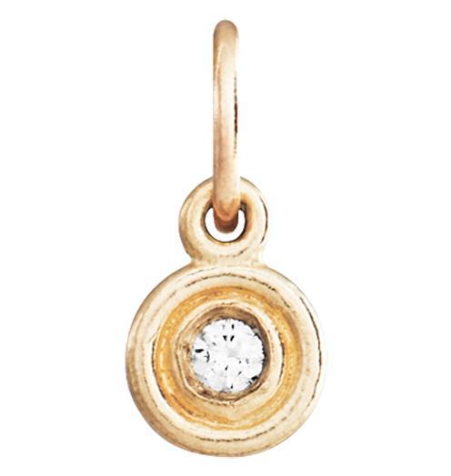 Double Ring Disk Charm With Diamond Jewelry Helen Ficalora 14k Yellow Gold For Necklaces And Bracelets