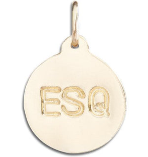 "ESQ" Disk Charm Jewelry Helen Ficalora 14k Yellow Gold