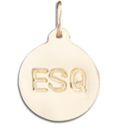 "ESQ" Disk Charm Jewelry Helen Ficalora 14k Yellow Gold