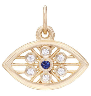 Helen Ficalora Gold & Blue Evil Eye Charm