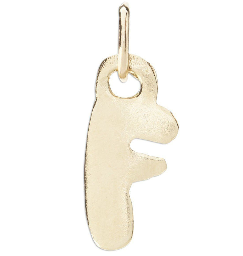 "F" Bubble Letter Charm Jewelry Helen Ficalora 14k Yellow Gold