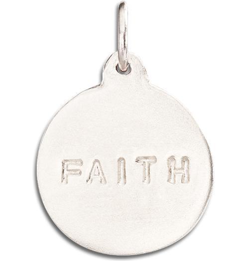 "Faith" Disk Charm Jewelry Helen Ficalora 14k White Gold