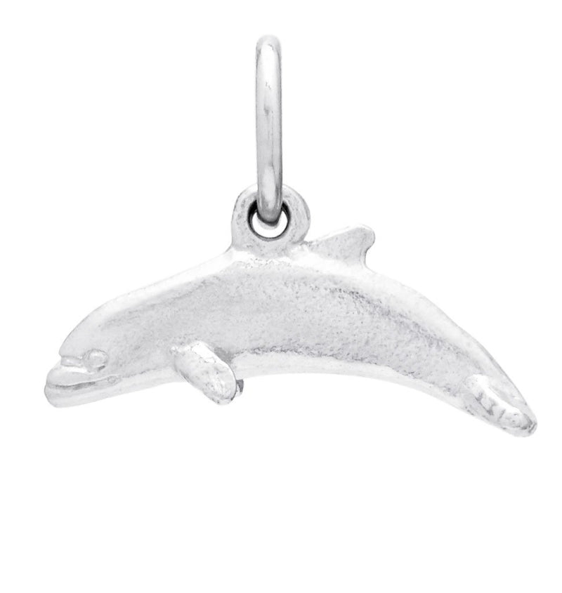 Flat Dolphin Mini Charm Jewelry Helen Ficalora Sterling Silver