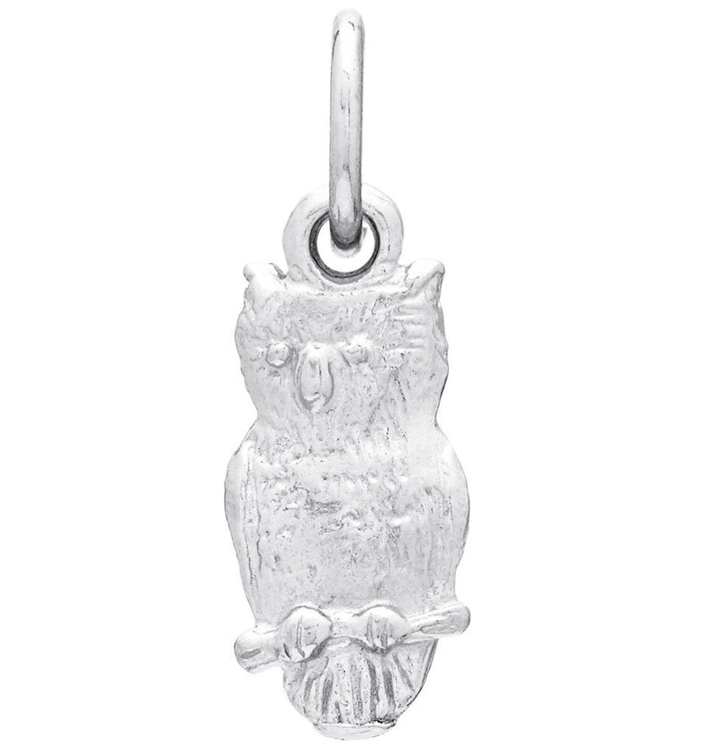 Flat Owl Mini Charm Jewelry Helen Ficalora Sterling Silver