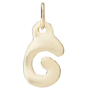 "G" Bubble Letter Charm Jewelry Helen Ficalora 14k Yellow Gold