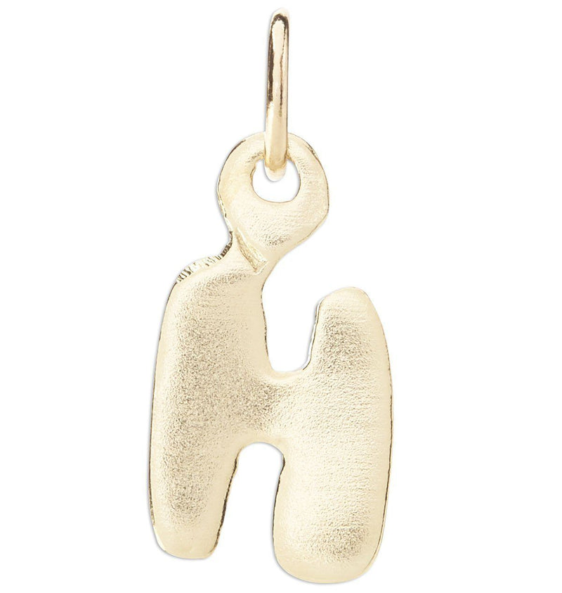 "H" Bubble Letter Charm Jewelry Helen Ficalora 14k Yellow Gold