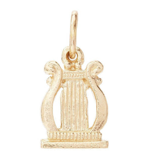 Harp Mini Charm Jewelry Helen Ficalora 14k Yellow Gold