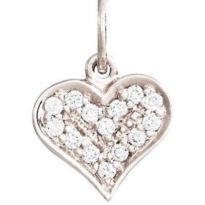 Helen Ficalora 14kt Gold Small Heart Pendant with Diamonds