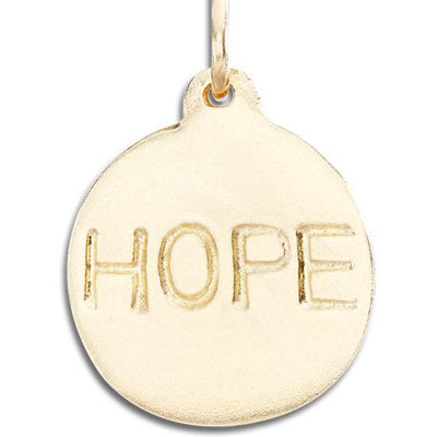 "Hope" Disk Charm Jewelry Helen Ficalora 14k Yellow Gold