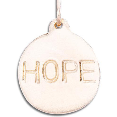 "Hope" Disk Charm Jewelry Helen Ficalora 14k Pink Gold