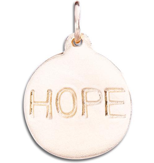 "Hope" Disk Charm Jewelry Helen Ficalora 14k Pink Gold
