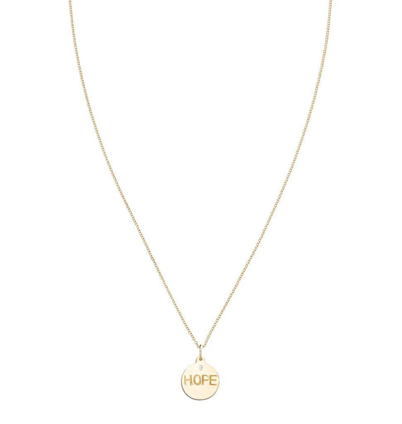 "Hope" Disk Charm With Diamond Jewelry Helen Ficalora For Necklaces And Bracelets