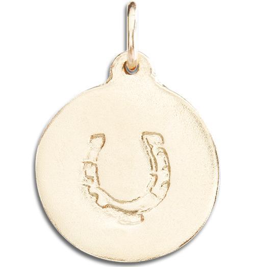 Horseshoe Disk Charm Jewelry Helen Ficalora 14k Yellow Gold