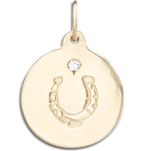 14k Gold Horseshoe Pendant - Helen Ficalora