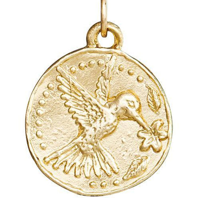 Helen Ficalora 14k Gold Hummingbird Coin Charm for Bracelets & Necklaces