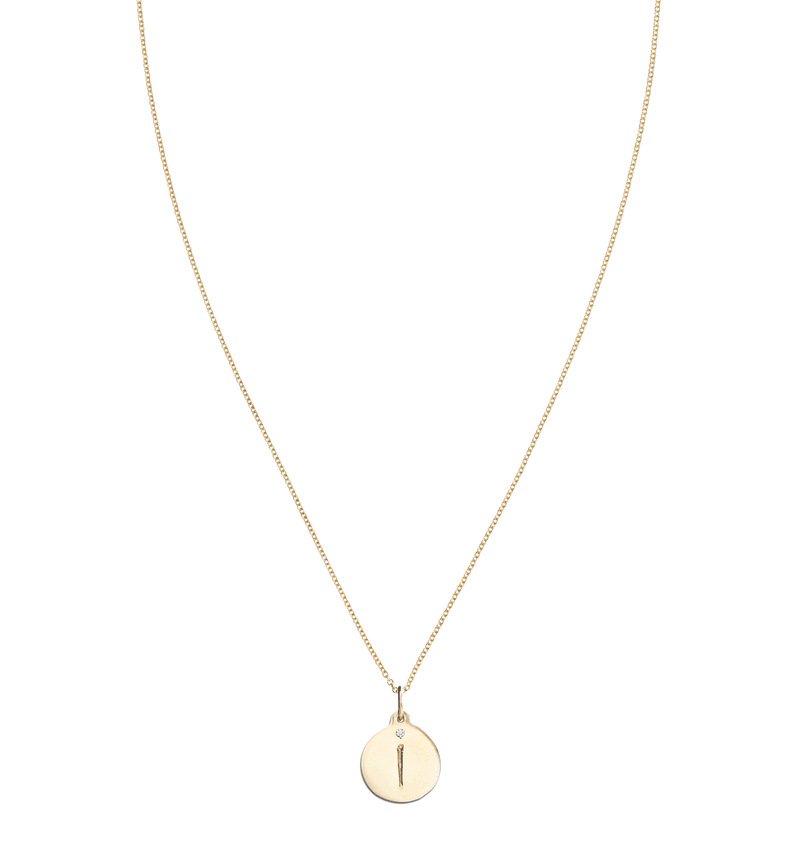 "I" Alphabet Charm With Diamond -  - Jewelry - Helen Ficalora - 5