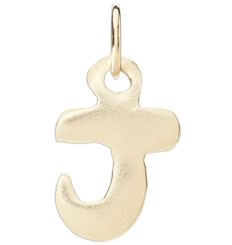 "J" Bubble Letter Charm Jewelry Helen Ficalora 14k Yellow Gold