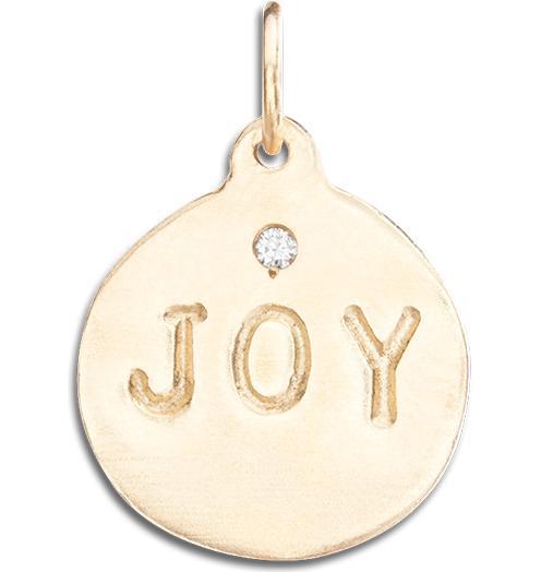 "Joy" Disk Charm With Diamond Jewelry Helen Ficalora 14k Yellow Gold For Necklaces And Bracelets