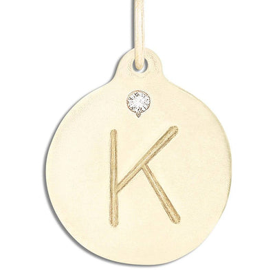 "K" Alphabet Charm With Diamond Jewelry Helen Ficalora 14k Yellow Gold For Necklaces And Bracelets