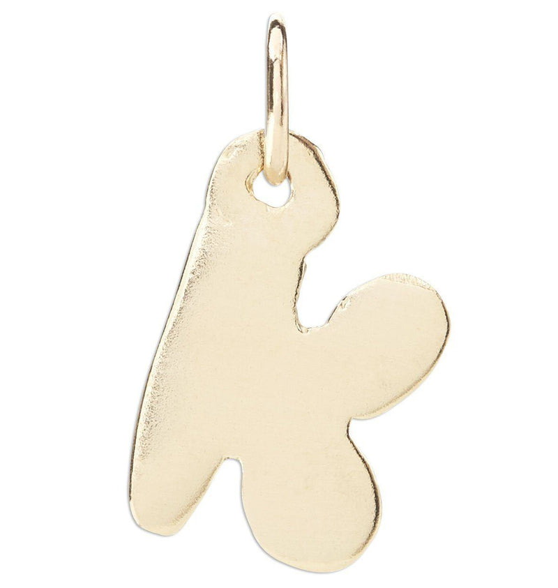 "K" Bubble Letter Charm Jewelry Helen Ficalora 14k Yellow Gold