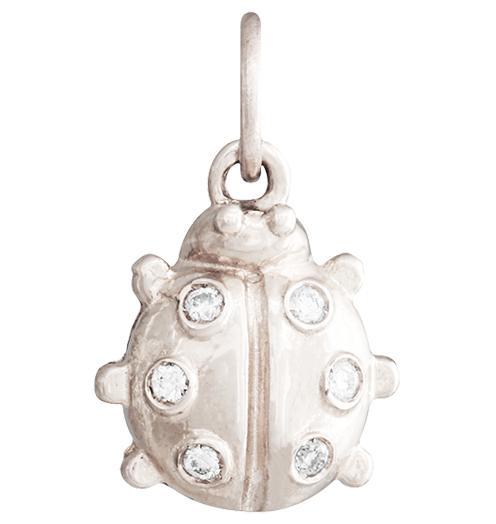 Ladybug Mini Charm Pavé Diamonds Jewelry Helen Ficalora 14k White Gold