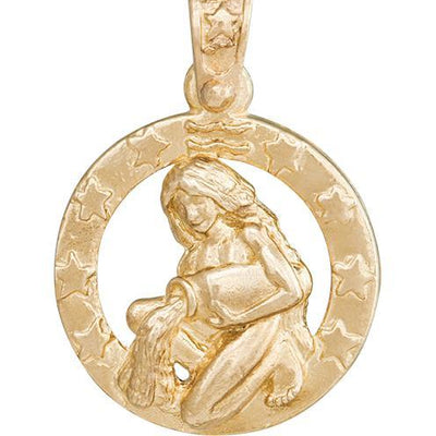 Large Aquarius Zodiac Charm Jewelry Helen Ficalora 14k Yellow Gold