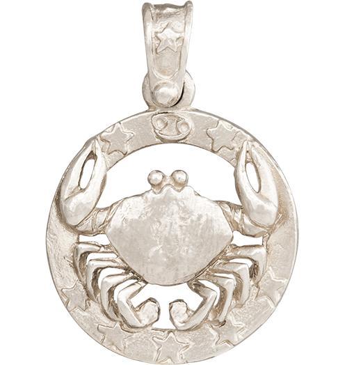 Large Cancer Zodiac Charm Jewelry Helen Ficalora 14k White Gold