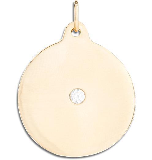 Large Disk Charm With Diamond Jewelry Helen Ficalora 14k Yellow Gold