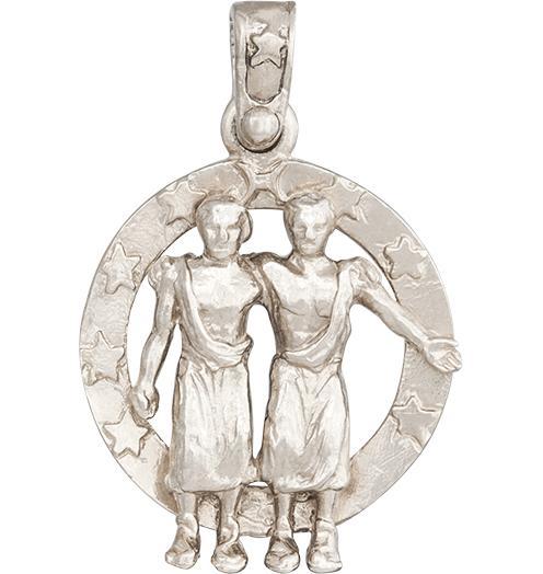 Large Gemini Zodiac Charm Jewelry Helen Ficalora 14k White Gold