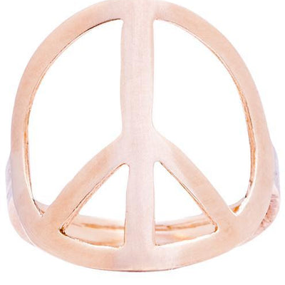 Large Peace Sign Ring Jewelry Helen Ficalora 14k Pink Gold 6