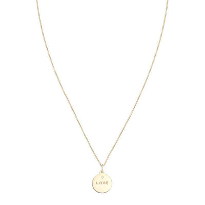 "Love" Disk Charm With Diamond Jewelry Helen Ficalora