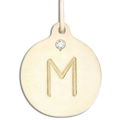 "M" Alphabet Charm With Diamond Jewelry Helen Ficalora 14k Yellow Gold For Necklaces And Bracelets
