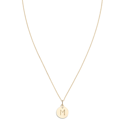 "M" Alphabet Charm With Diamond -  - Jewelry - Helen Ficalora - 5