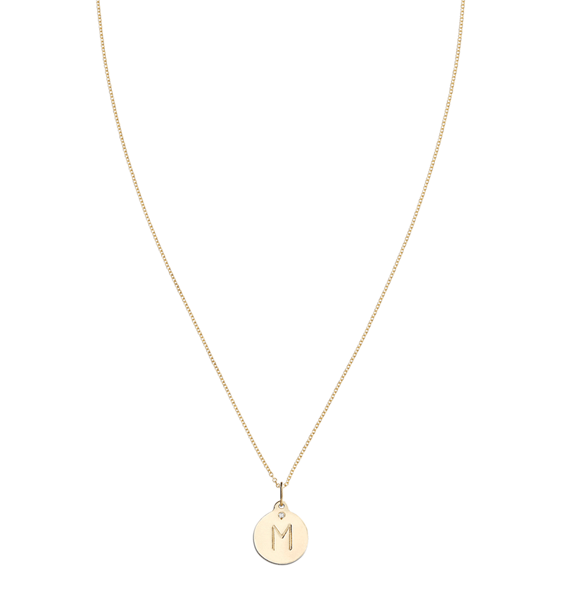 "M" Alphabet Charm With Diamond -  - Jewelry - Helen Ficalora - 5