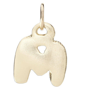 "M" Bubble Letter Charm Jewelry Helen Ficalora 14k Yellow Gold