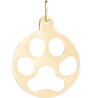 Medium Paw Print Cutout Charm Jewelry Helen Ficalora 14k Yellow Gold For Necklaces And Bracelets