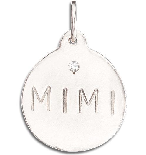 "Mimi" Disk Charm With Diamond Jewelry Helen Ficalora 14k White Gold For Necklaces And Bracelets