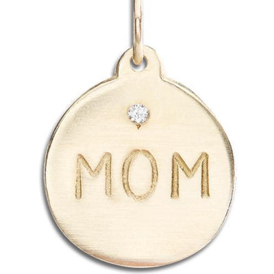 Gold Disc Mom Charm - With Diamond - Helen Ficalora