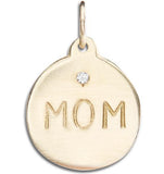 Gold Disc Mom Charm - With Diamond - Helen Ficalora