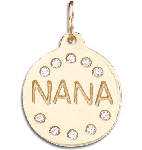 Helen Ficalora 14k Gold "Nana" Diamond Necklace Charm