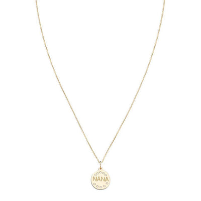"Nana" Disk Charm Pave Diamonds Jewelry Helen Ficalora