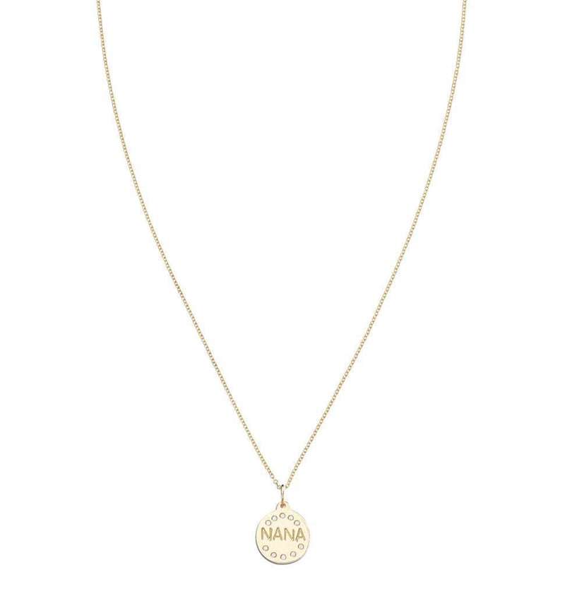 "Nana" Disk Charm Pave Diamonds Jewelry Helen Ficalora
