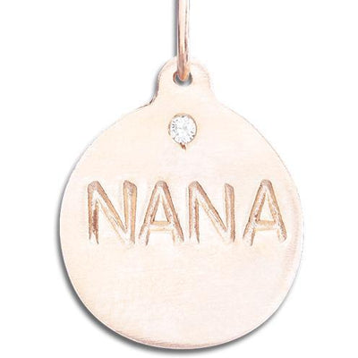 "Nana" Disk Charm With Diamond Jewelry Helen Ficalora 14k Pink Gold For Necklaces And Bracelets