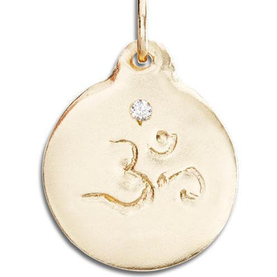 Om Disk Charm With Diamond Jewelry Helen Ficalora 14k Yellow Gold For Necklaces And Bracelets