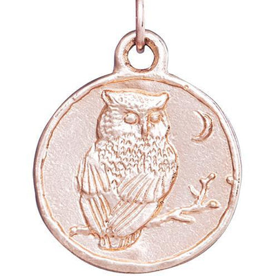 Owl Coin Charm Jewelry Helen Ficalora 14k Pink Gold