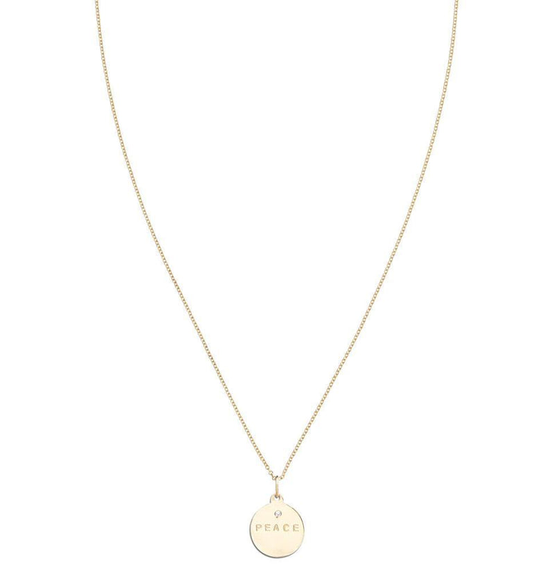 "Peace" Disk Charm With Diamond Jewelry Helen Ficalora v